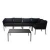 VIRASAT FURNITURE 6 SEATER L-SHAPE OUTDOOR BLACK ROPE SOFA SET