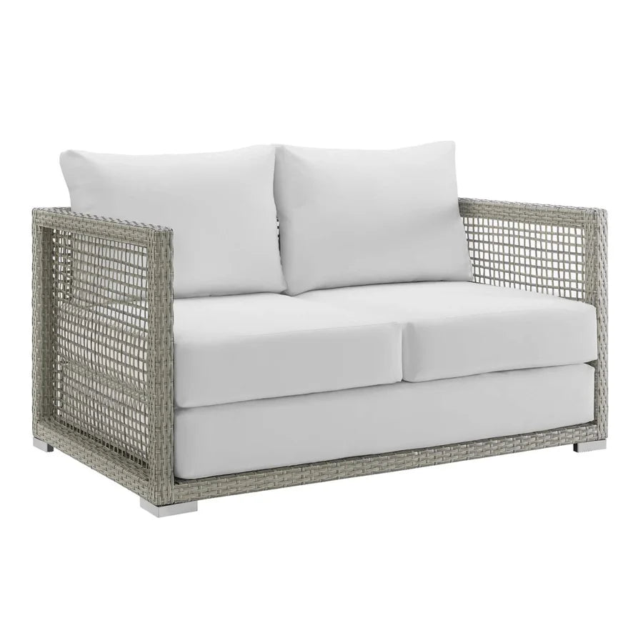 VIRASAT FURNITURE OUTDOOR WICKER WOVEN 6 PIECES SECTIONAL PATIO FURNITURE SET (GREY)