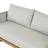 VIRASAT FURNITURE OUTDOOR 6-PIECE ROPE WOVEN CONVERSATION SOFA SET WITH WOODEN TOP TABLE (GREY)
