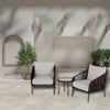 VIRASAT FURNITURE 3 Piece Outdoor Rope Bistro Set (Black & White)