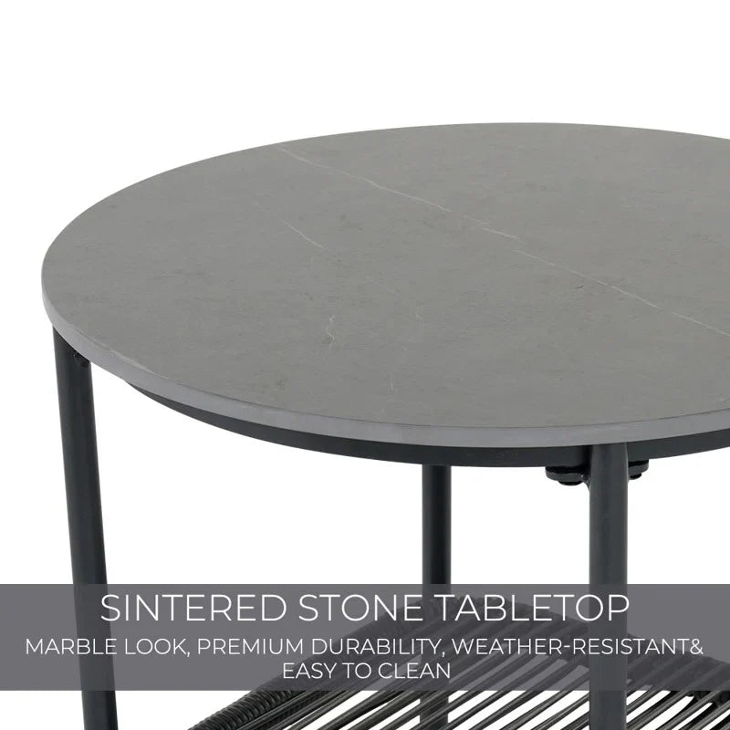Virasat Outdoor Patio Seating Set 2 Chairs and 1 Table Set (Dark Grey)-VIRASAT FURNITURE & FURNISHING