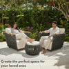 VIRASAT FURNITURE Outdoor Rope 3-Piece Patio Sofa Set (Grey & Off-White)