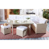 VIRASAT FURNITURE 8 SEATER L-SHAPE OUTDOOR WICKER SOFA SET 5-PIECE (BEIGE & WHITE)