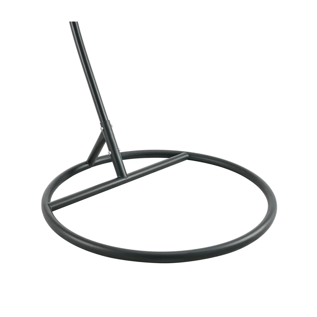 Virasat Single Seater Hanging Swing With Stand For Balcony, Garden (Black) Braided & Rope-VIRASAT FURNITURE & FURNISHING