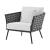VIRASAT FURNITURE Outdoor Rope 3-Piece Patio Set With Wooden Top Table