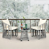 VIRASAT FURNITURE Outdoor Rope 3-Piece Patio Set (Grey & Cream)