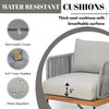 VIRASAT FURNITURE OUTDOOR 6-PIECE ROPE WOVEN CONVERSATION SOFA SET WITH WOODEN TOP TABLE (GREY)