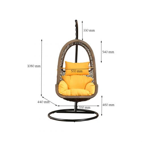 Virasat Single Seater Hanging Swing With Stand For Balcony, Garden Swing (Brown)-VIRASAT FURNITURE & FURNISHING