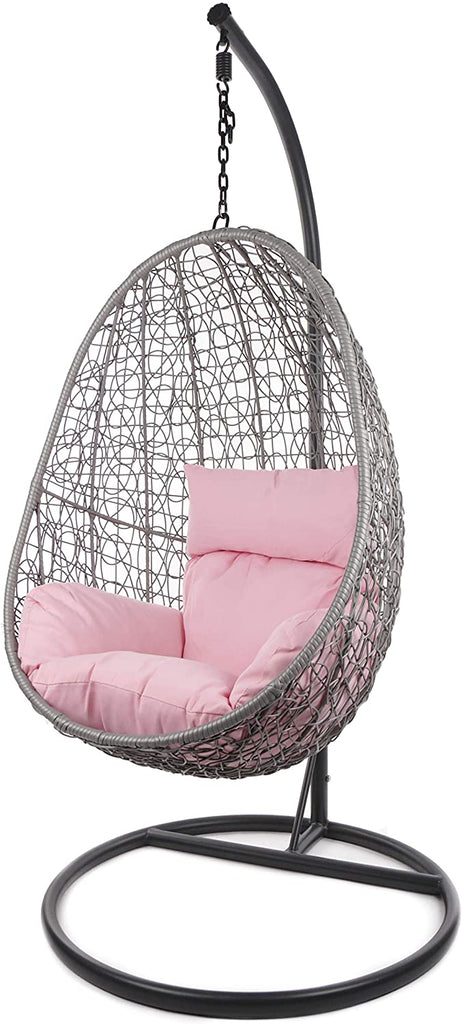 Virasat Single Seater Hanging Swing With Stand For Balcony , Garden Swing (Dark Grey)-VIRASAT FURNITURE & FURNISHING
