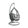Virasat Single Seater Hanging Swing With Stand For Balcony, Garden (Black) Braided & Rope-VIRASAT FURNITURE & FURNISHING