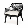 VIRASAT FURNITURE ELICIA OUTDOOR PATIO SEATING SET 2 CHAIRS AND 1 TABLE SET (BLACK) BRAIDED & ROPE
