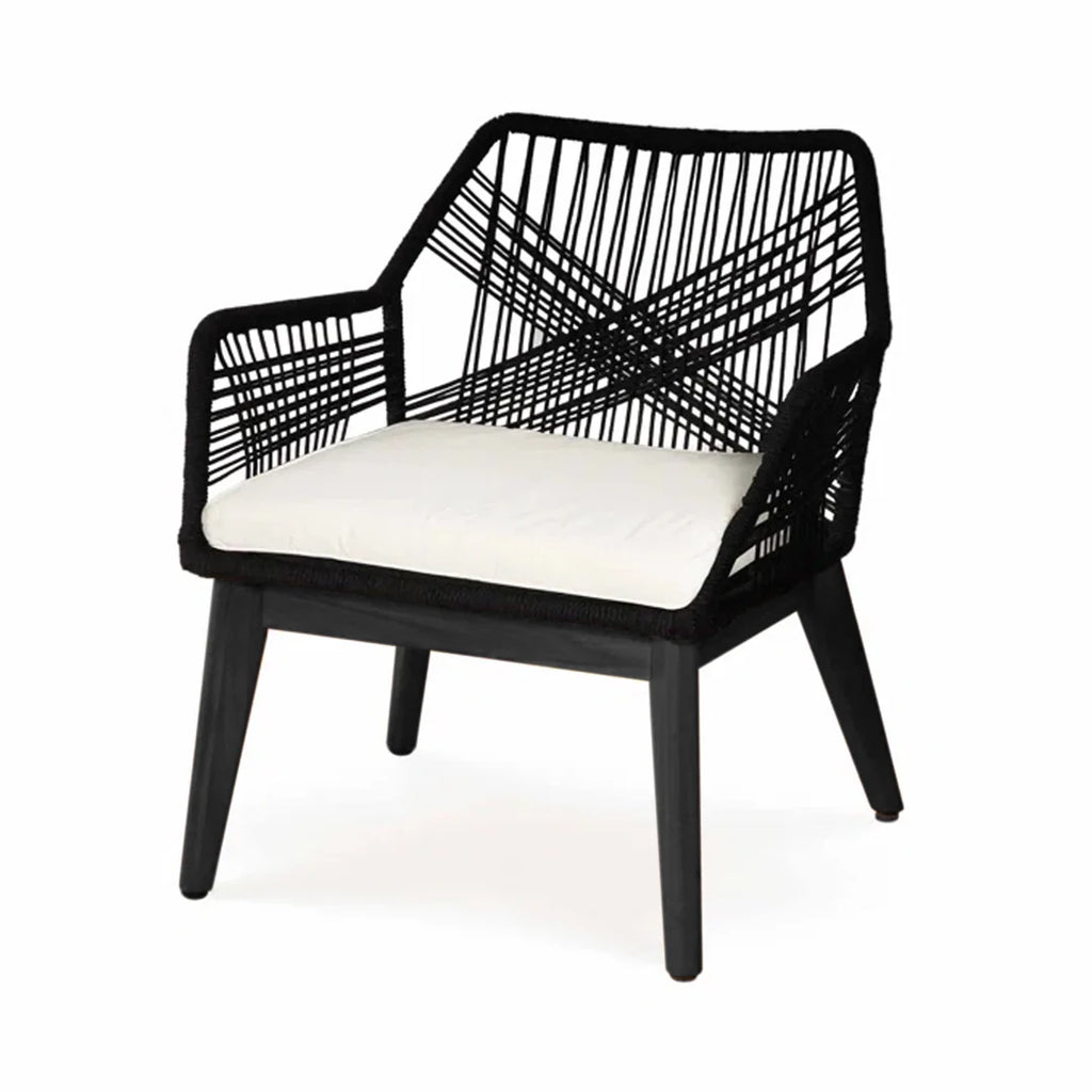 VIRASAT FURNITURE ELICIA OUTDOOR PATIO SEATING SET 2 CHAIRS AND 1 TABLE SET (BLACK) BRAIDED & ROPE