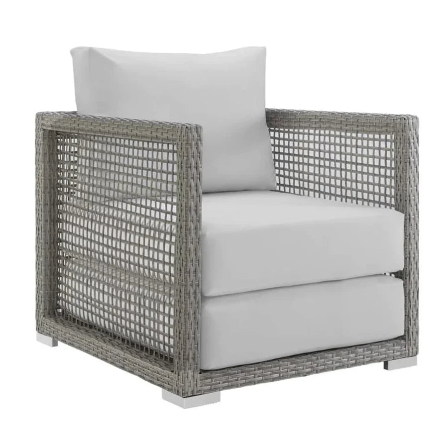 VIRASAT FURNITURE OUTDOOR WICKER WOVEN 6 PIECES SECTIONAL PATIO FURNITURE SET (GREY)