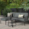 VIRASAT FURNITURE 4 SEATER L-SHAPE OUTDOOR PATIO SOFA SET WITH THICK CUSHIONS & SIDE TABLE (GREY)