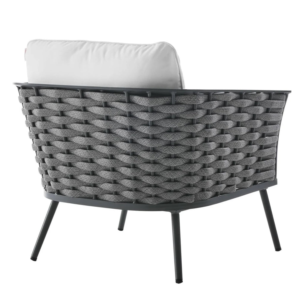 VIRASAT FURNITURE Outdoor Rope 3-Piece Patio Set With Wooden Top Table