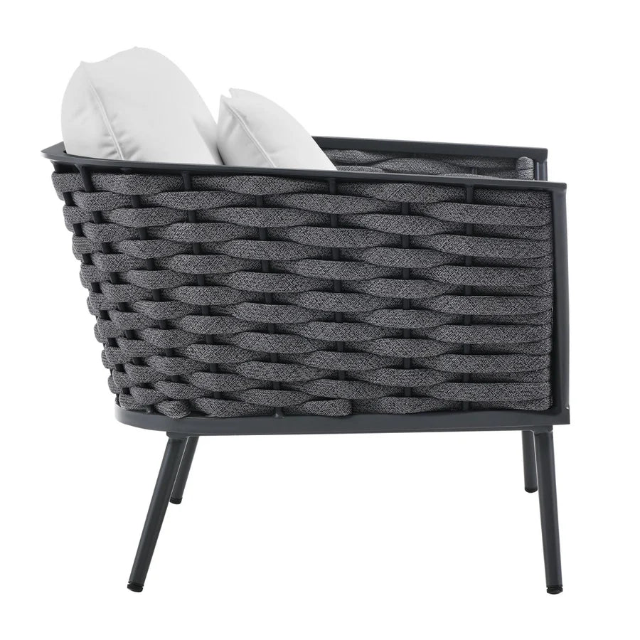 VIRASAT FURNITURE 6-PIECE OUTDOOR ROPE SOFA SET 6-SEATER (GREY & WHITE)