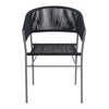 VIRASAT FURNITURE 3-Piece Black Rope Outdoor Patio Set with Cushions & Center Table