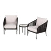 Virasat Outdoor Patio Seating Set 2 Chairs and 1 Table Set (Black) Braided And Rope-VIRASAT FURNITURE & FURNISHING