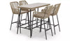 Virasat Outdoor Patio Bar Sets 4 Chairs 1 Table Light Brown-VIRASAT FURNITURE & FURNISHING