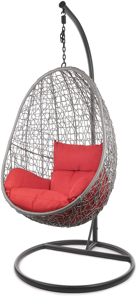 Virasat Single Seater Hanging Swing With Stand For Balcony , Garden Swing (Dark Grey)-VIRASAT FURNITURE & FURNISHING