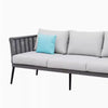 VIRASAT FURNITURE OUTDOOR GREY ROPE SOFA SET 7-SEATER WITH GLASS TOP CENTER TABLE