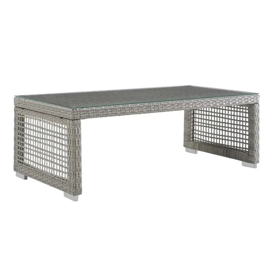 VIRASAT FURNITURE OUTDOOR WICKER WOVEN 6 PIECES SECTIONAL PATIO FURNITURE SET (GREY)
