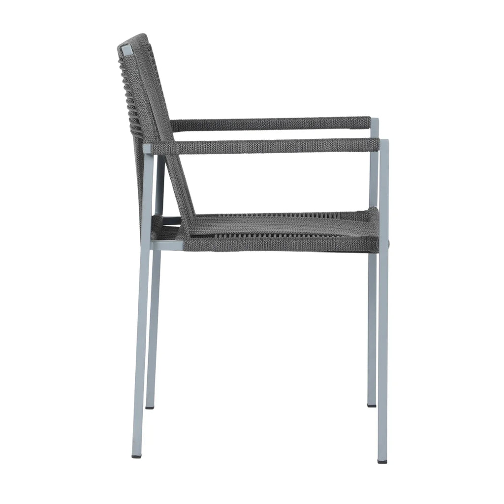 VIRASAT FURNITURE Outdoor Rope 3-Piece Patio Set (Grey)