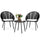 Virasat Outdoor Patio Seating Set 2 Chairs and 1 Table Set (Black) Braided & Rope-VIRASAT FURNITURE & FURNISHING