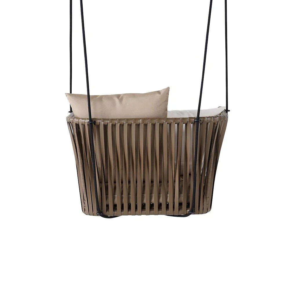 Virasat Single Seater Hanging Swing Without Stand For Balcony, Garden Swing (Brown)-VIRASAT FURNITURE & FURNISHING