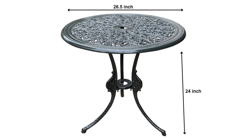 Virasat Cast Aluminium Garden Patio Seating 4 Chair and 1 Table Set (Black)-VIRASAT FURNITURE & FURNISHING