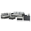 VIRASAT FURNITURE L-SHAPE OUTDOOR RATTAN WICKER SOFA SET 7-SEATER
