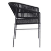 VIRASAT FURNITURE 3-Piece Black Rope Outdoor Patio Set with Cushions & Center Table