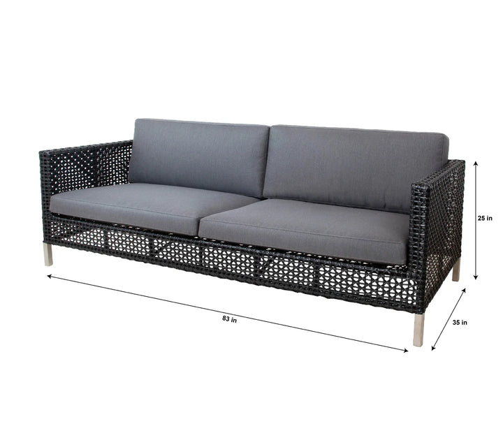 Virasat Stepan Outdoor Garden Balcony Sofa Set 2 Seater, 2 Single seater Set (Dark Grey)