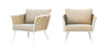 Virasat Outdoor Garden Balcony Sofa Set 3 Seater, 2 Single seater and 1 Center Table Set, Braid & Rope (White + Tan)-VIRASAT FURNITURE & FURNISHING