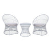 VIRASAT FURNITURE Outdoor Wicker Patio Set with Glass Top Table