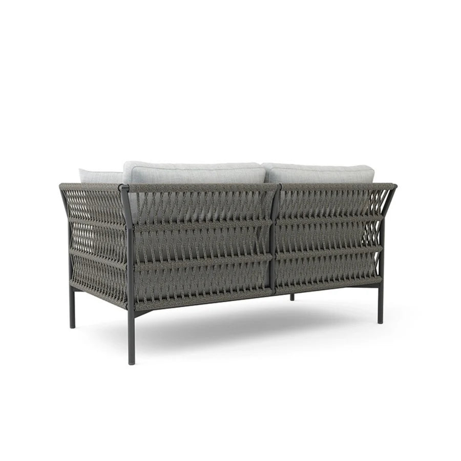 VIRASAT FURNITURE OUTDOOR ROPE SOFA SET 7-SEATER WITH GLASS TOP CENTER TABLE (GREY/BEIGE)