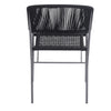 VIRASAT FURNITURE 3-Piece Black Rope Outdoor Patio Set with Cushions & Center Table