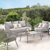 Virasat Outdoor Sofa Set 3 Seater , 2 Single seater and 1 Center Table (Grey) Braided & Rope-VIRASAT FURNITURE & FURNISHING