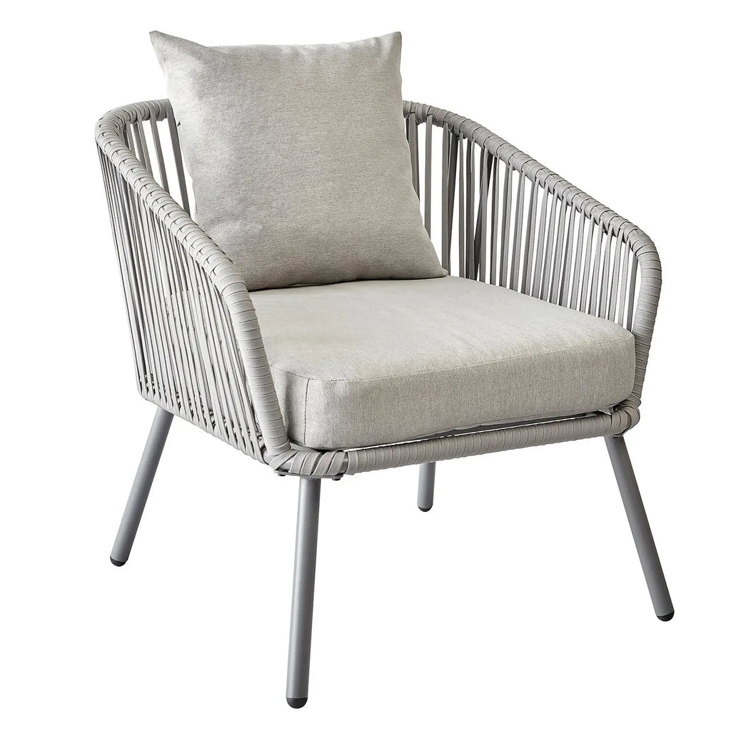 Virasat Outdoor Sofa Set 3 Seater , 2 Single seater and 1 Center Table (Grey) Braided & Rope-VIRASAT FURNITURE & FURNISHING