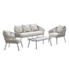 Virasat Outdoor Sofa Set 3 Seater , 2 Single seater and 1 Center Table (Grey) Braided & Rope-VIRASAT FURNITURE & FURNISHING