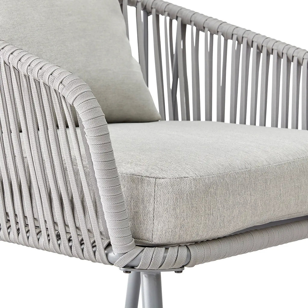 Virasat Outdoor Sofa Set 3 Seater , 2 Single seater and 1 Center Table (Grey) Braided & Rope-VIRASAT FURNITURE & FURNISHING