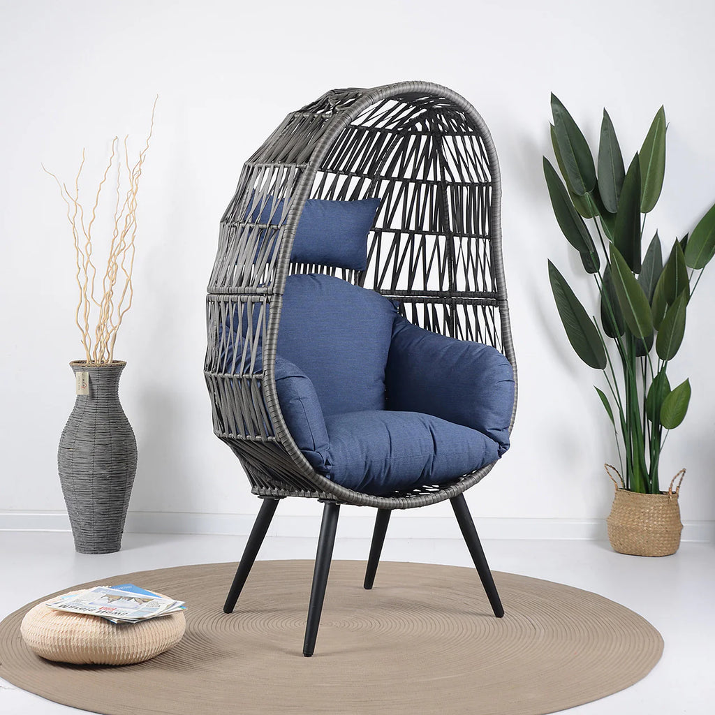 Virasat Single Seater Swing Basket For Balcony & Garden (Grey)-VIRASAT FURNITURE & FURNISHING