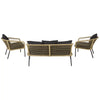 Virasat Outdoor Sofa Set 3 Seater, 2 Single Seater and 1 Center Table (Light Brown) Braided & Rope-VIRASAT FURNITURE & FURNISHING