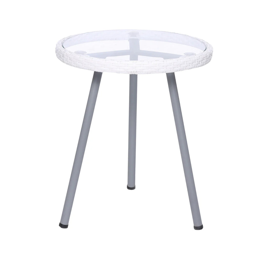 VIRASAT FURNITURE 3-Piece Outdoor White Wicker Patio Set