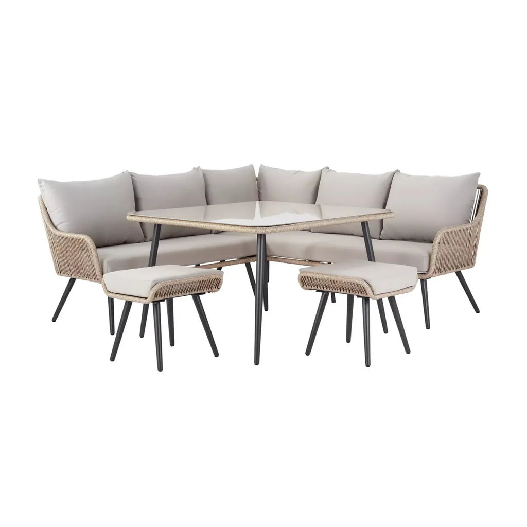 VIRASAT FURNITURE 6 SEATER L-SHAPE OUTDOOR ROPE SOFA SET