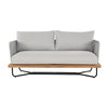 VIRASAT FURNITURE OUTDOOR 6-PIECE ROPE WOVEN CONVERSATION SOFA SET WITH WOODEN TOP TABLE (GREY)