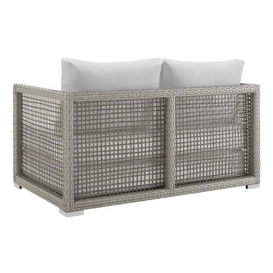 VIRASAT FURNITURE OUTDOOR WICKER WOVEN 6 PIECES SECTIONAL PATIO FURNITURE SET (GREY)