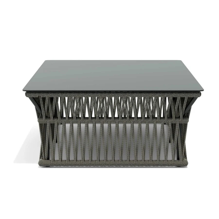 VIRASAT FURNITURE OUTDOOR ROPE SOFA SET 7-SEATER WITH GLASS TOP CENTER TABLE (GREY/BEIGE)