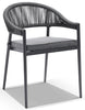 Virasat Outdoor Patio Seating Set 4 Chairs and 1 Table Set (Dark Grey) Braided & Rope-VIRASAT FURNITURE & FURNISHING