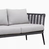 VIRASAT FURNITURE OUTDOOR GREY ROPE SOFA SET 7-SEATER WITH GLASS TOP CENTER TABLE